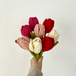 枯れない花束＊tulip＊　かぎ針編み　毛糸　チューリップ　プレゼント 7枚目の画像