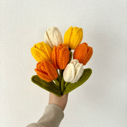 枯れない花束＊tulip＊　かぎ針編み　毛糸　チューリップ　プレゼント 6枚目の画像