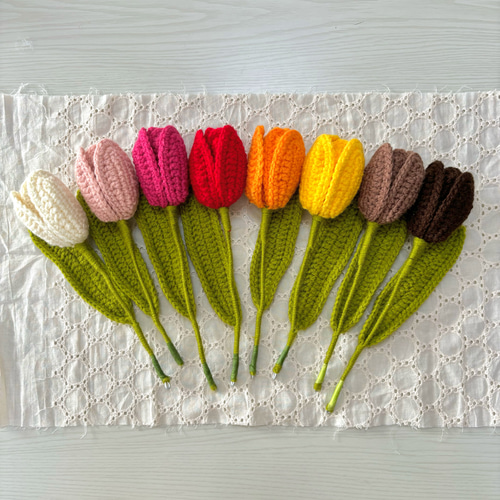 枯れない花束＊tulip＊ かぎ針編み 毛糸 チューリップ プレゼント 毛糸
