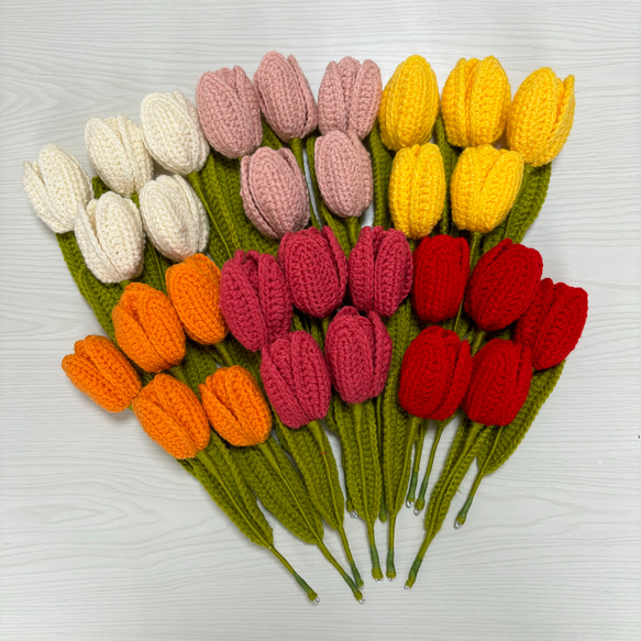 枯れない花束＊tulip＊　かぎ針編み　毛糸　チューリップ　プレゼント 5枚目の画像