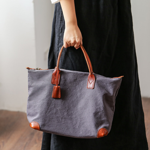 帆布×本革 トートバッグ ビジネスバッグ ショルダーバッグ マチ幅が