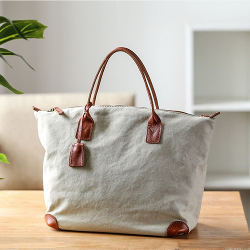 帆布×本革 トートバッグ ビジネスバッグ ショルダーバッグ マチ幅が