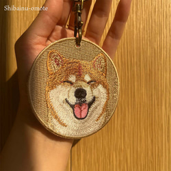 刺繍キーホルダー 柴犬 赤ちゃん ベビー 子犬 豆柴 チビ キーホルダー キーチェーン 刺繍 ギフト or-004s23 5枚目の画像