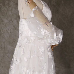 送料無料！ウェディングドレス 贅沢な総レース ロングスリーブ  キャミソール  ブラトップ ファスナー 7枚目の画像