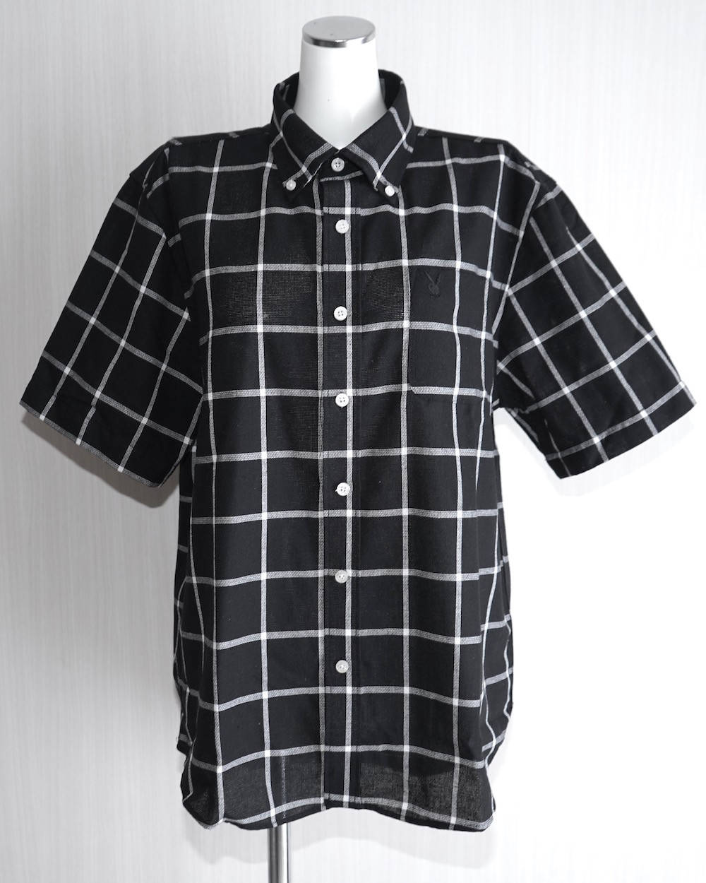 "PLAY BOY" S/S CHECK BOX SHIRTS (black) 半袖シャツ チェック柄 ストリート
