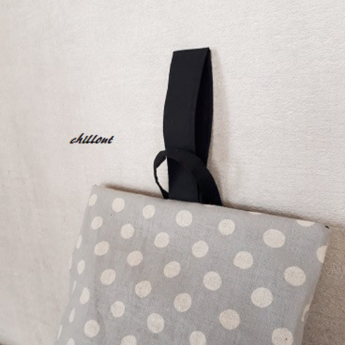 ソフトリネン】入園バッグ5点セット：ドット：ブルーグレー【0480