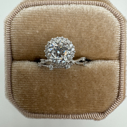 7号即納一点のみ】モアサナイトヘイローリング 約1カラット S925＋