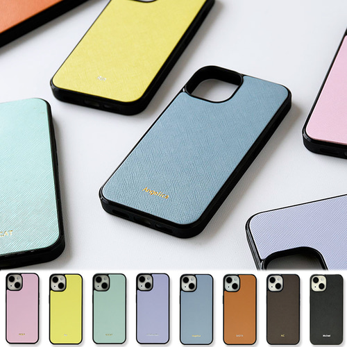 特集掲載 サフィアーノレザー スマホケース 名入れ 本革 iPhoneケース