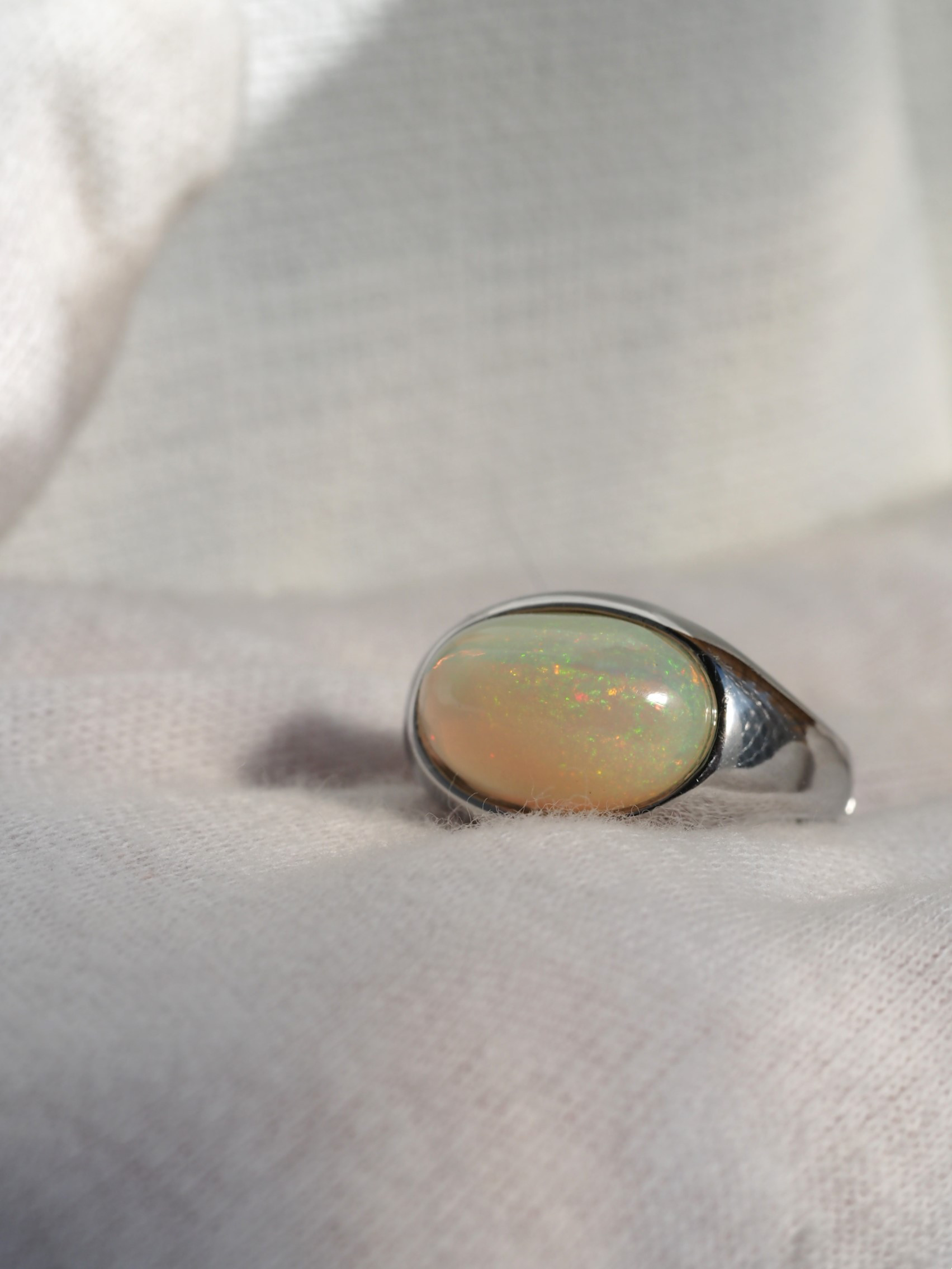 限定１　　エチオピアオパール15　S925WGモダンリング❀