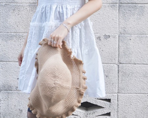 White Cotton Shirring Flare Onepiece ミニ丈ワンピース ホワイト 白