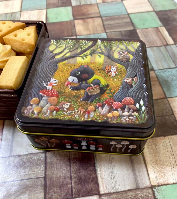 発酵バタークッキー　くまときのこ缶　焼き菓子　ギフト　プレゼント　贈答　クッキー缶　スイーツ　ホワイトデー 4枚目の画像