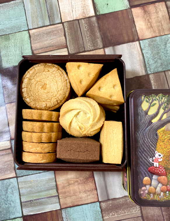 発酵バタークッキー　くまときのこ缶　焼き菓子　ギフト　プレゼント　贈答　クッキー缶　スイーツ　ホワイトデー 2枚目の画像