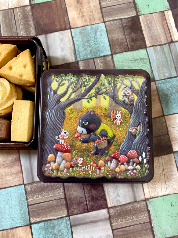 発酵バタークッキー　くまときのこ缶　焼き菓子　ギフト　プレゼント　贈答　クッキー缶　スイーツ　ホワイトデー 3枚目の画像