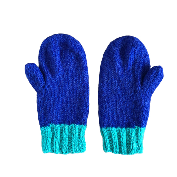 送料無料♪④エスニック ネパール ウール手編みミトン手袋 ハンドウォーマー グローブ アニマルパッチ 動物柄 ライオン 3枚目の画像