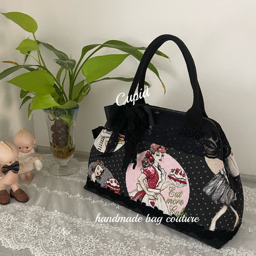 K様オーダー品 カフェガール柄を使った拘りの2way軽量カパッと開閉 