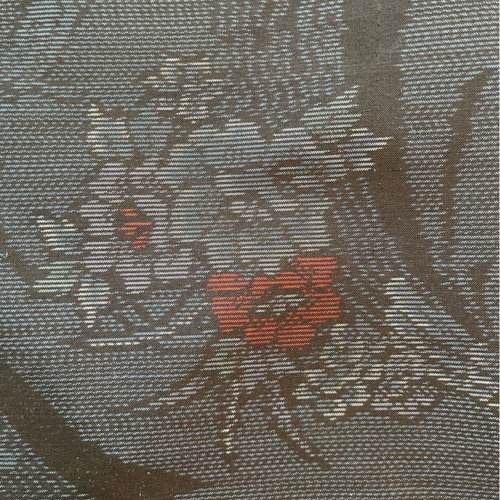 本場大島紬 作務衣 着物リメイク 牡丹花鳥風月 素敵な貴方のお洒落上衣  