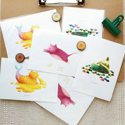 ○マイマイシャン｜イラストポストカード（1パック） 色鉛筆創作ポストカードカード 2枚目の画像