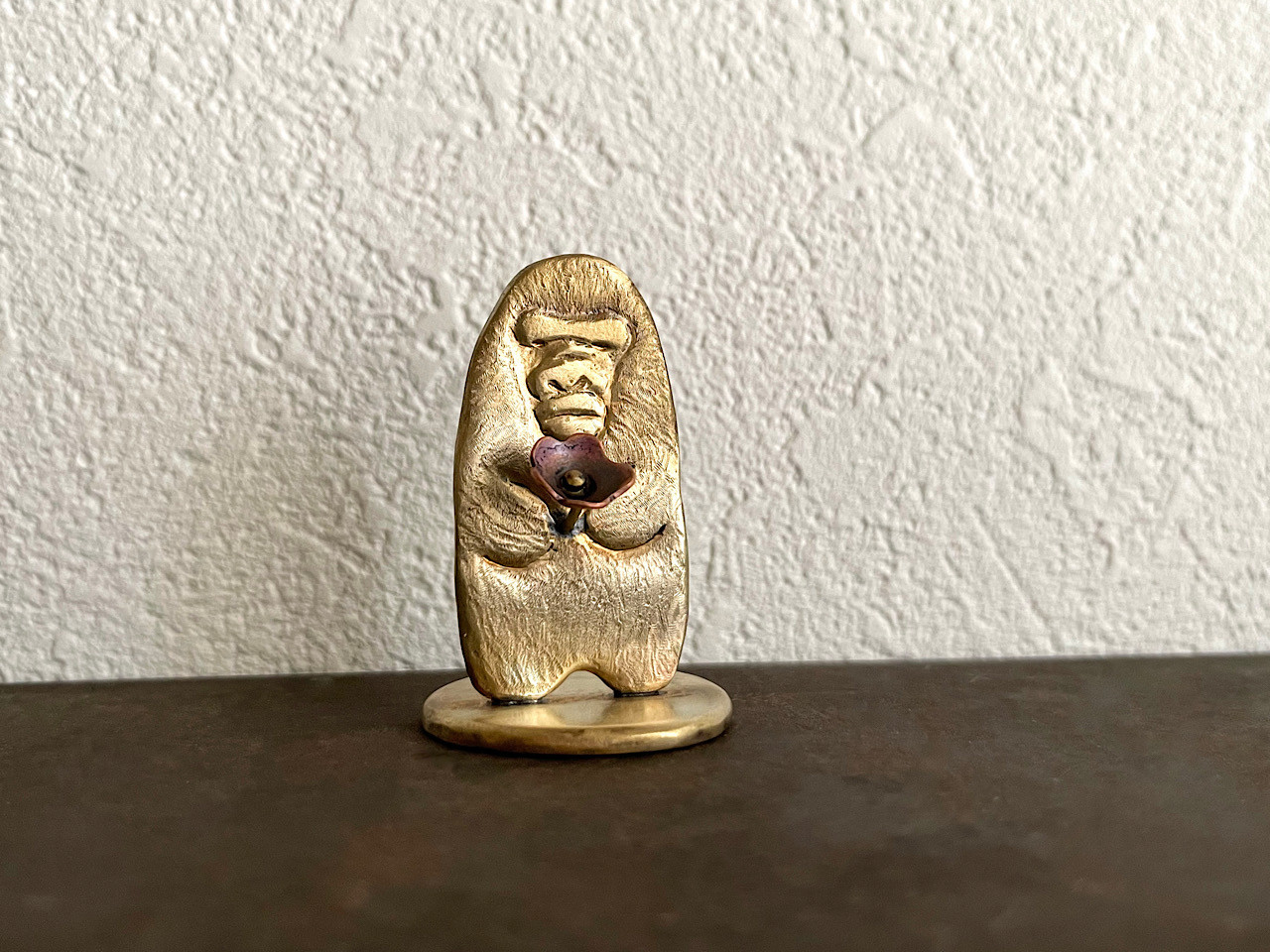 「花ゴリラ」小さな真鍮オブジェ