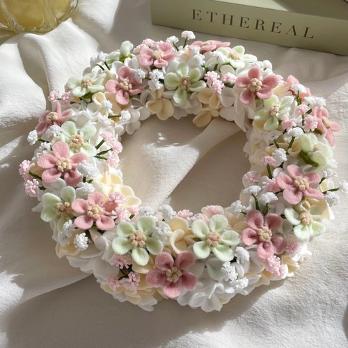 フェルトフラワーリース リース heartthrob_flowers 通販 17195901