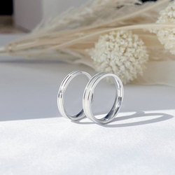 滋潤閃亮雙線戒指不鏽鋼配對結婚戒指結婚戒指刻有誕生石 第12張的照片