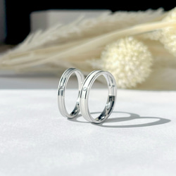 滋潤閃亮雙線戒指不鏽鋼配對結婚戒指結婚戒指刻有誕生石 第13張的照片