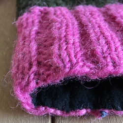 送料無料♪⑧エスニック ネパール ウール手編み 指なし手袋 ハンドウォーマー グローブ アニマルパッチ 動物柄 フクロウ 7枚目の画像