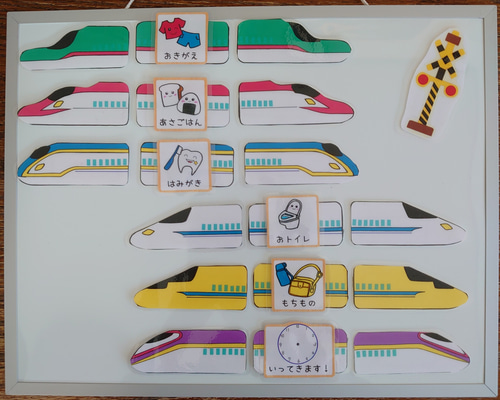 入園入学2025】新幹線☆男の子 おしたくボード おしたくマグネット 登