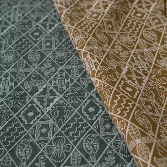 mina perhonen symphony ミニ ポーチ ミナペルホネン の刺繍生地　 10枚目の画像