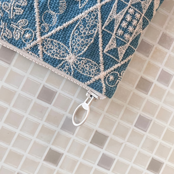 mina perhonen symphony ミニ ポーチ ミナペルホネン の刺繍生地　 7枚目の画像