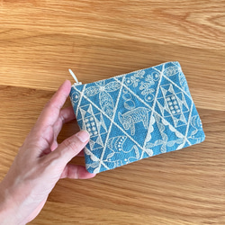 mina perhonen symphony ミニ ポーチ ミナペルホネン の刺繍生地　 6枚目の画像