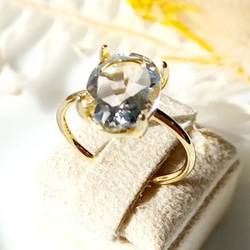 ペタライト　2ct　大粒　ファセットカット　ゴールド　シルバー　天然石　リング　指輪　ネックレス　ペンダント 2枚目の画像