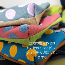 Paceオリジナル水玉刺繍　親子がま口財布 9枚目の画像