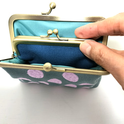 Paceオリジナル水玉刺繍　親子がま口財布 3枚目の画像