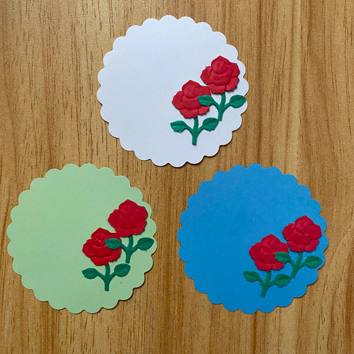 クラフトパンチ メッセージカード 薔薇 バラ 赤色 フラワー アルバム