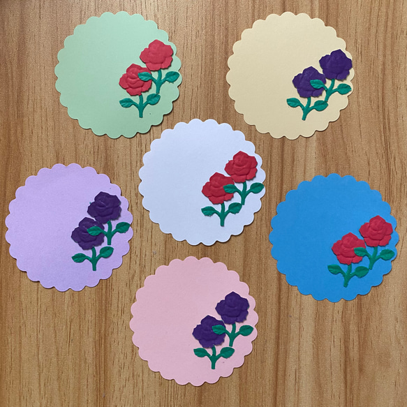 クラフトパンチ メッセージカード 薔薇 バラ 赤色 フラワー