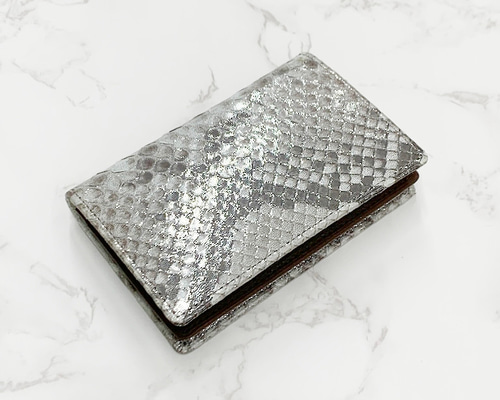 日本製 パイソン 上質 カードケース 蛇革 名刺入れ エキゾチックレザー