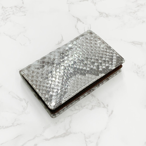 日本製 パイソン 上質 カードケース 蛇革 名刺入れ エキゾチックレザー