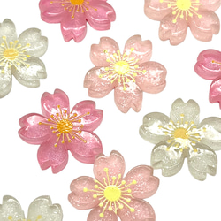 アクリルパーツ 桜系 3個 デコ 手芸 材料 DIY インテリア 春 花 子供 キッズ pt-2341b 6枚目の画像