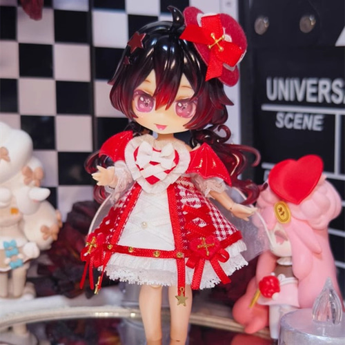 オビツ11 1/12ドール服 ドールウェア 赤心小悪魔セット 悪魔翼