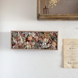 アンティークボックスの壁掛け(くすみピンク）ボックスフラワー/ウェルカムフラワー/ギフト/プレゼント 8枚目の画像
