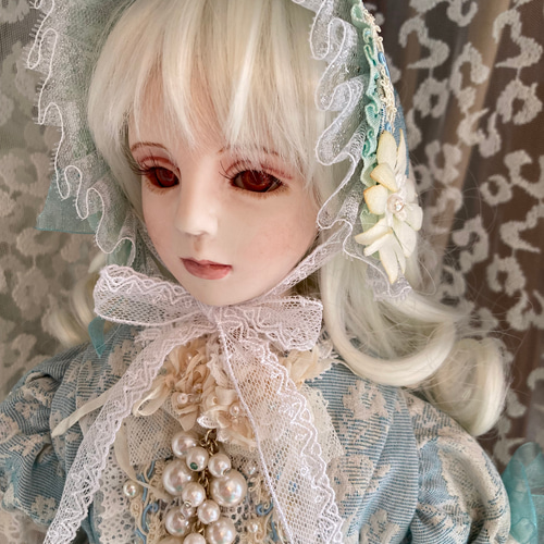 創作ビスクドール人形 ロココ調ロングドレスの女の子 その他人形