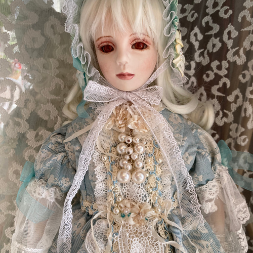 創作ビスクドール人形 ロココ調ロングドレスの女の子 その他人形