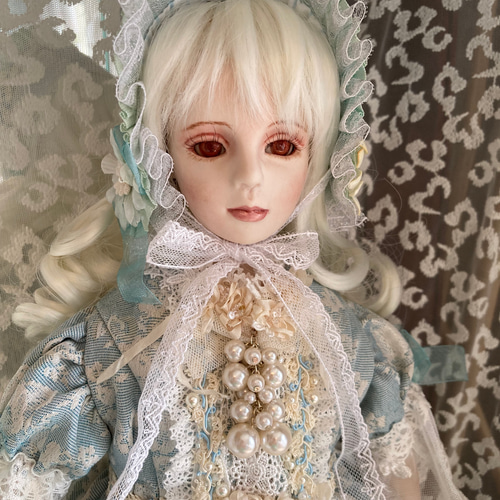 創作ビスクドール人形 ロココ調ロングドレスの女の子 その他人形