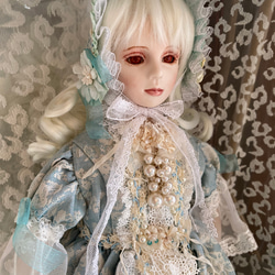 創作ビスクドール人形　ロココ調ロングドレスの女の子 5枚目の画像