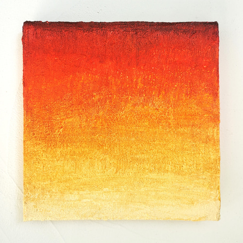 20%OFF】陽 -抽象画 18×18㎝ 原画1点のみ テクスチャ インテリア 