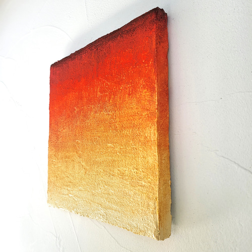 20%OFF】陽 -抽象画 18×18㎝ 原画1点のみ テクスチャ インテリア 