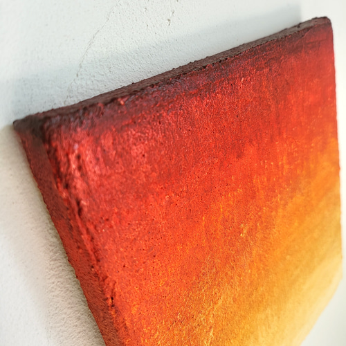 20%OFF】陽 -抽象画 18×18㎝ 原画1点のみ テクスチャ インテリア 