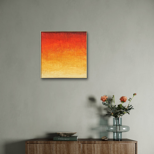 20%OFF】陽 -抽象画 18×18㎝ 原画1点のみ テクスチャ インテリア 