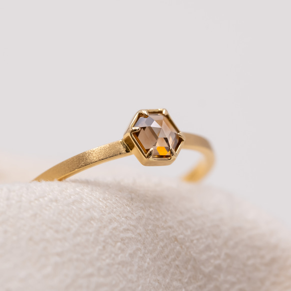 Harmony brown hex diamond ring 11枚目の画像