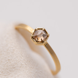 Harmony brown hex diamond ring 10枚目の画像